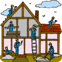 House before and after clipart.