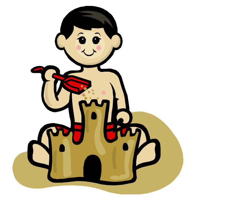 Clip Art Building Sandcastles Clipart.