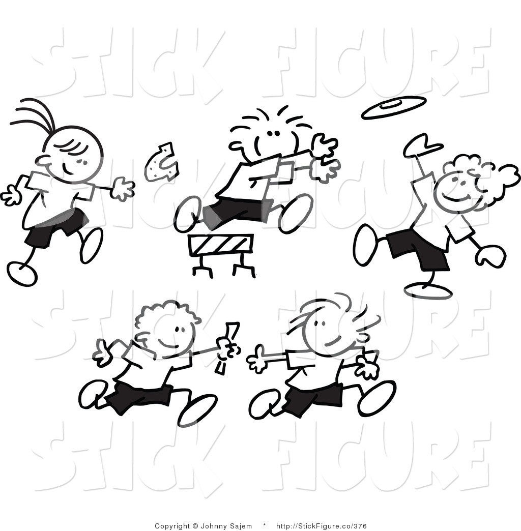 Team building kids clipart black and white.