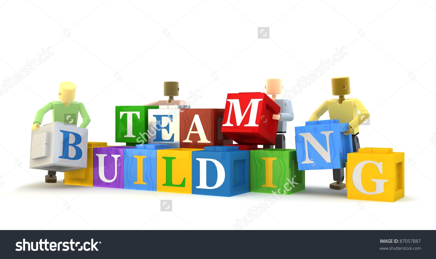 3d Figures Engaging Team Building Exercise Stock Illustration.
