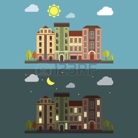 15,840 Building Night Stock Vector Illustration And Royalty Free.