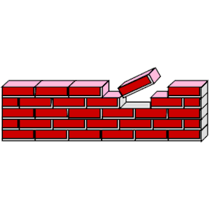 Building a Brick Wall Clip Art.