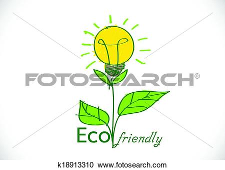 Clipart of Eco friendly light bulb plant growi k18913310.