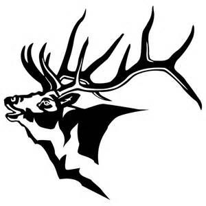 Elk Head Outline sketch template.