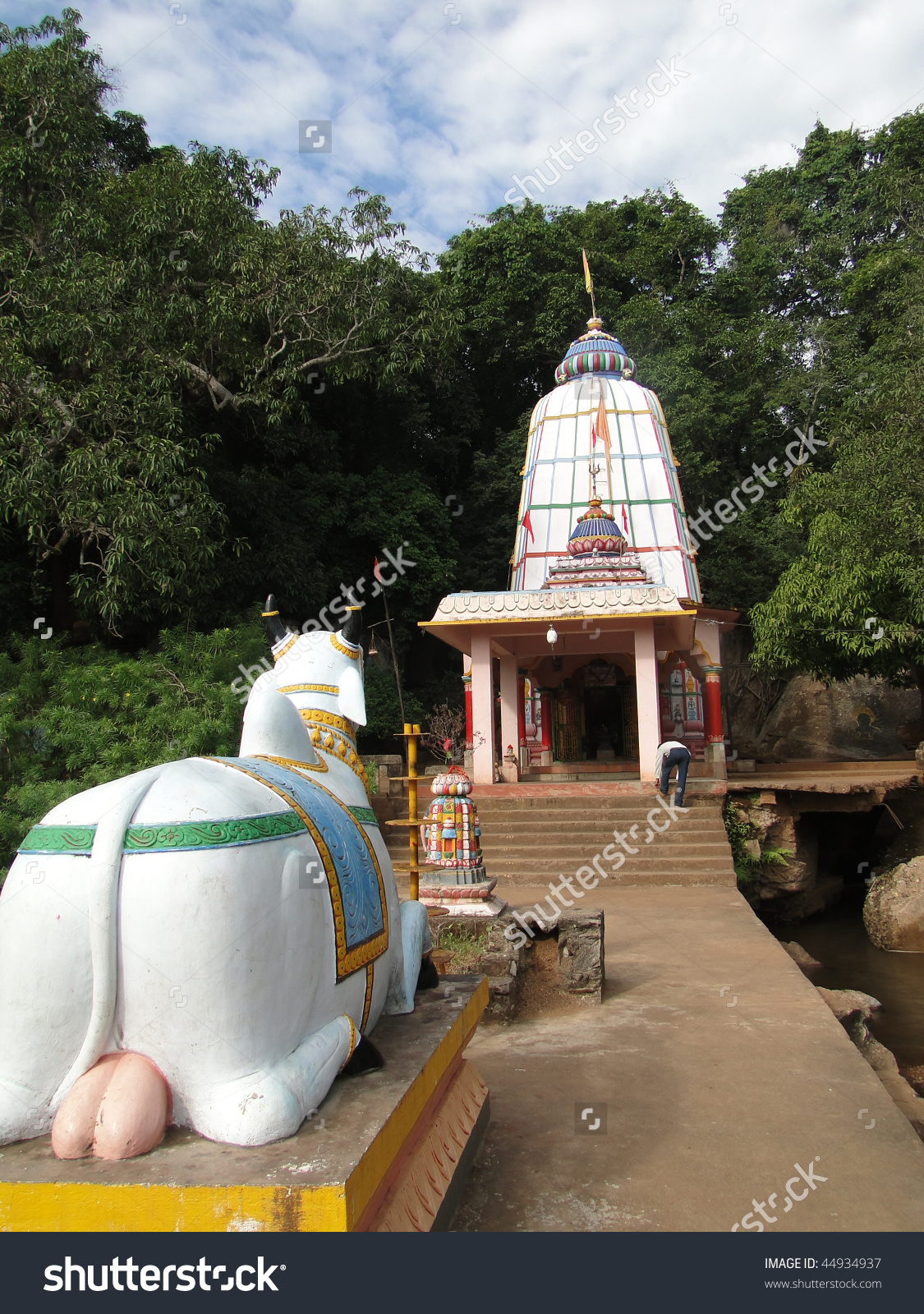 Statue Nandi Bull Outside Shiva Temple Stock Photo 44934937.