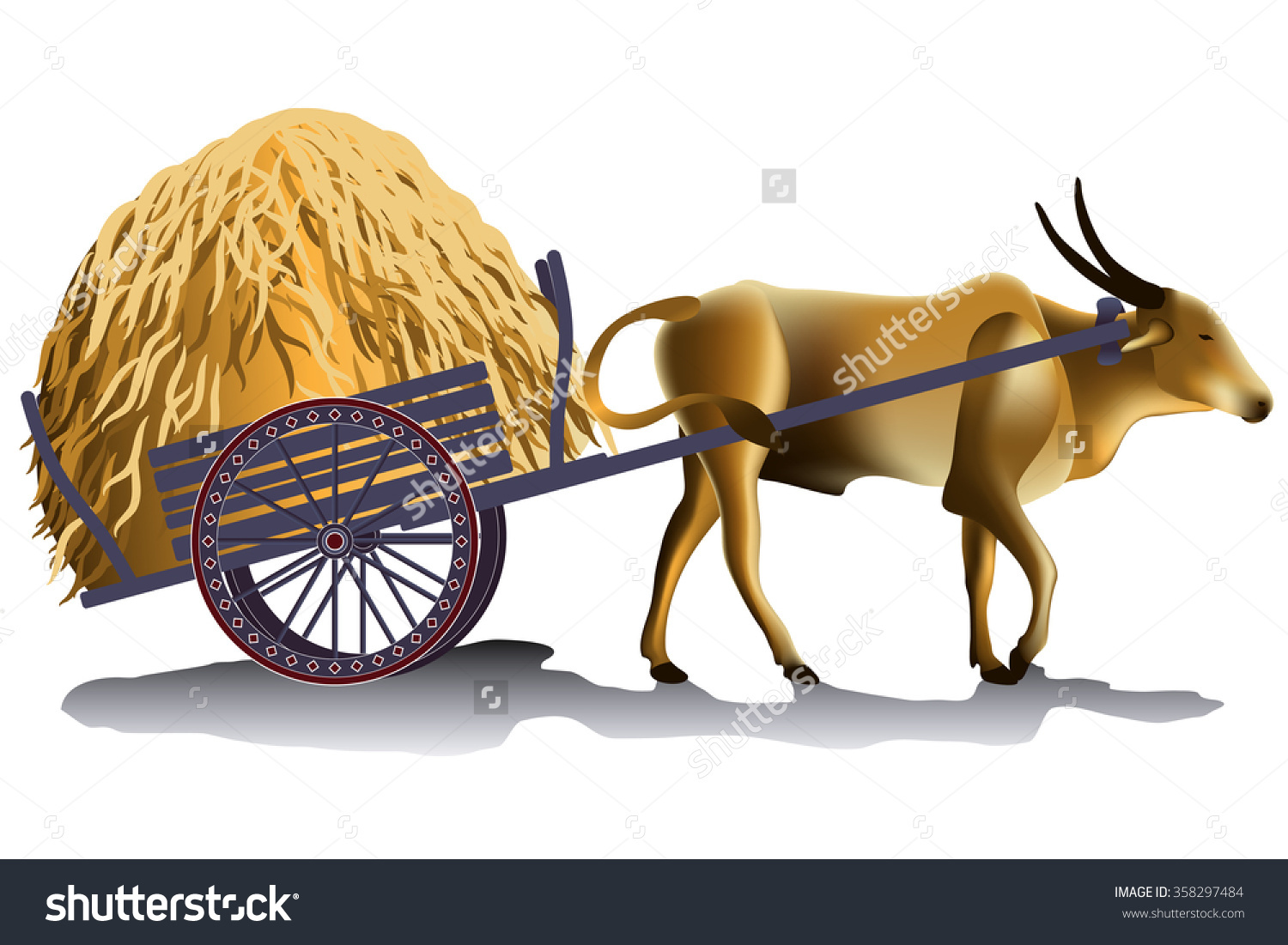 Cow cart clipart