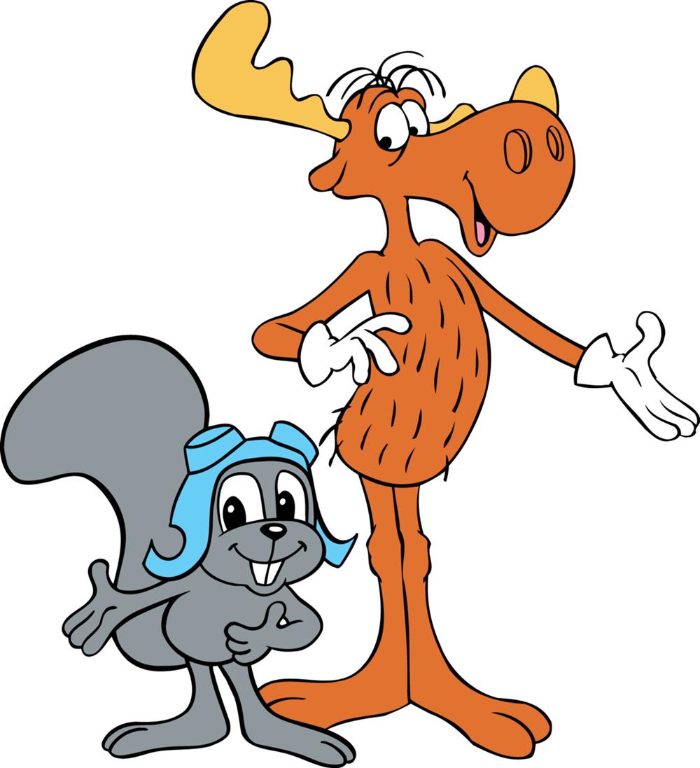 Rocky And Bullwinkle We Are Movie Geeks clipart free image.
