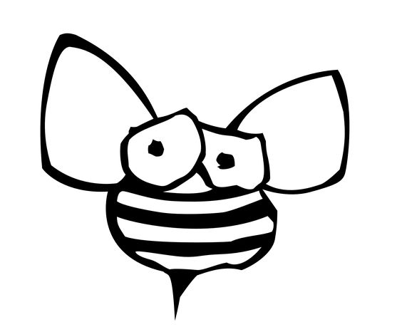 2d simple honey bee clipart black and white, Free Download Clipart.