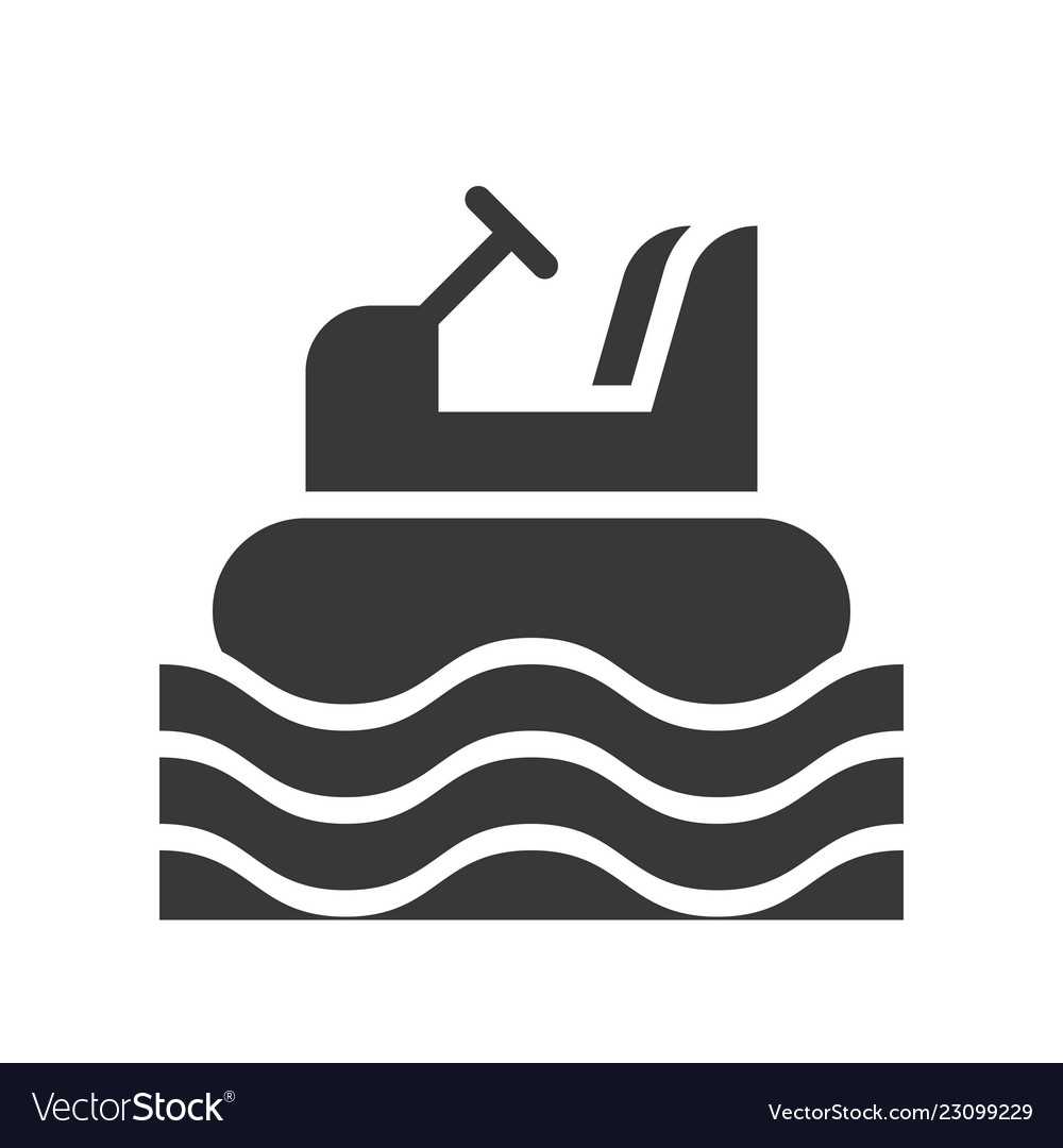 Bumper boat icon amusement park related solid.