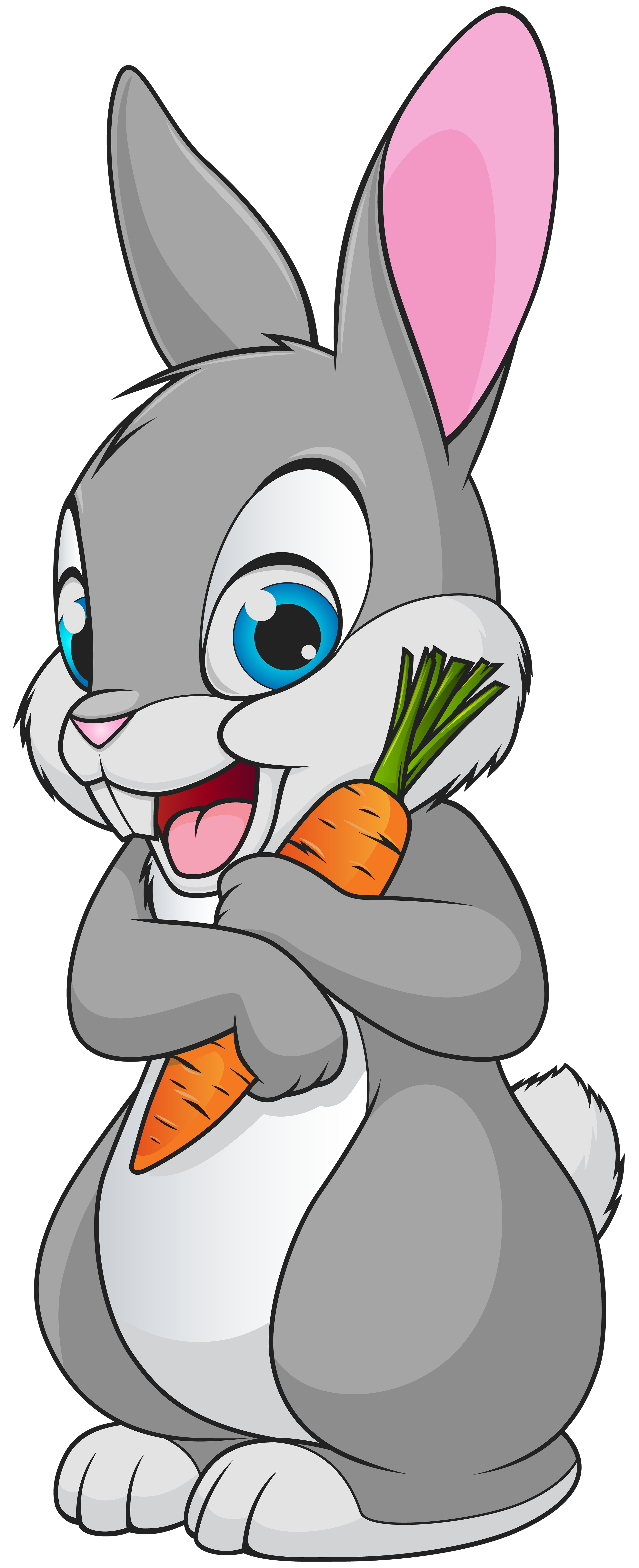 Cute Bunny Cartoon Transparent Clip Art Image.