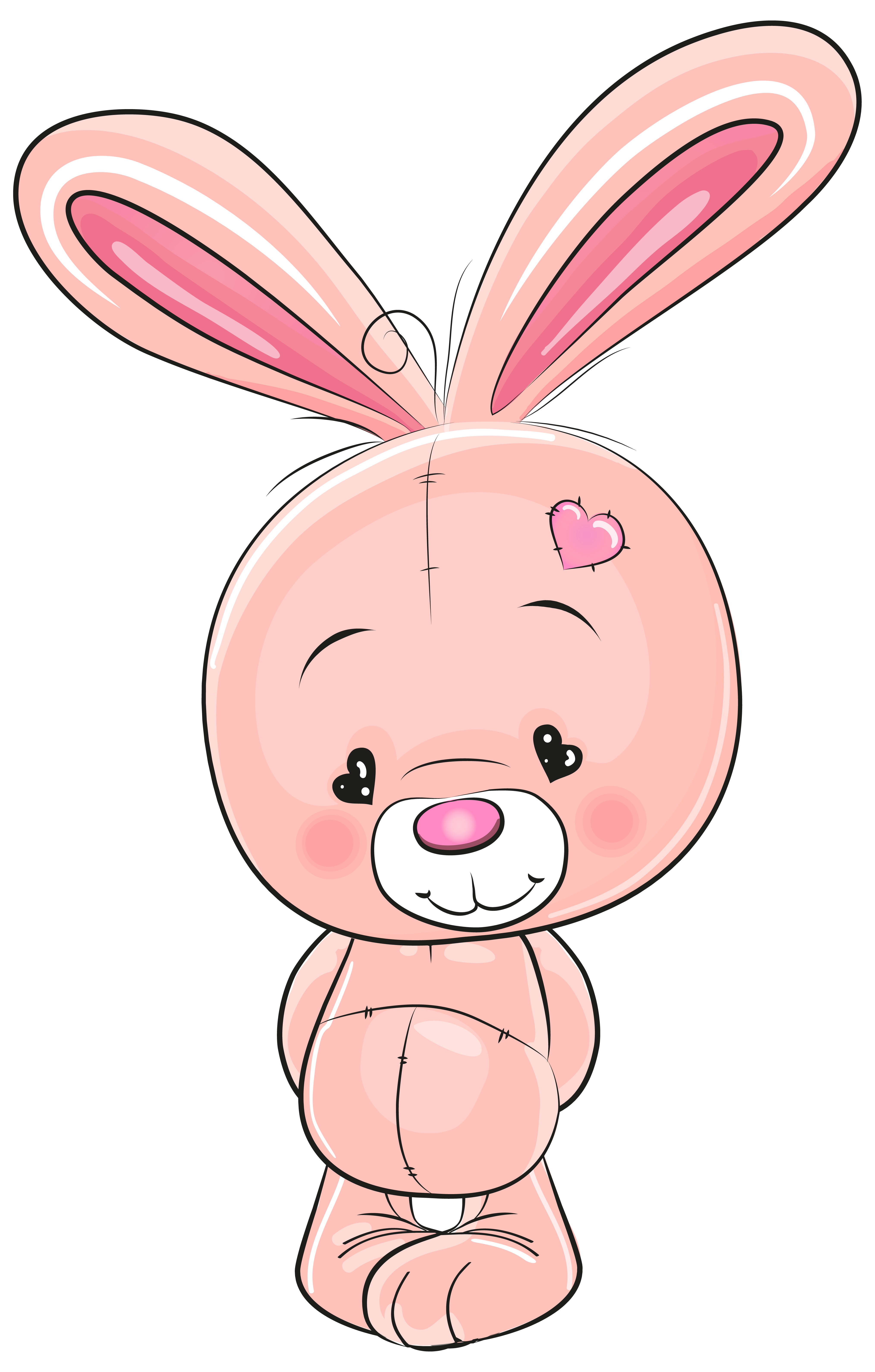 Cute Pink Bunny PNG Clip Art Image.