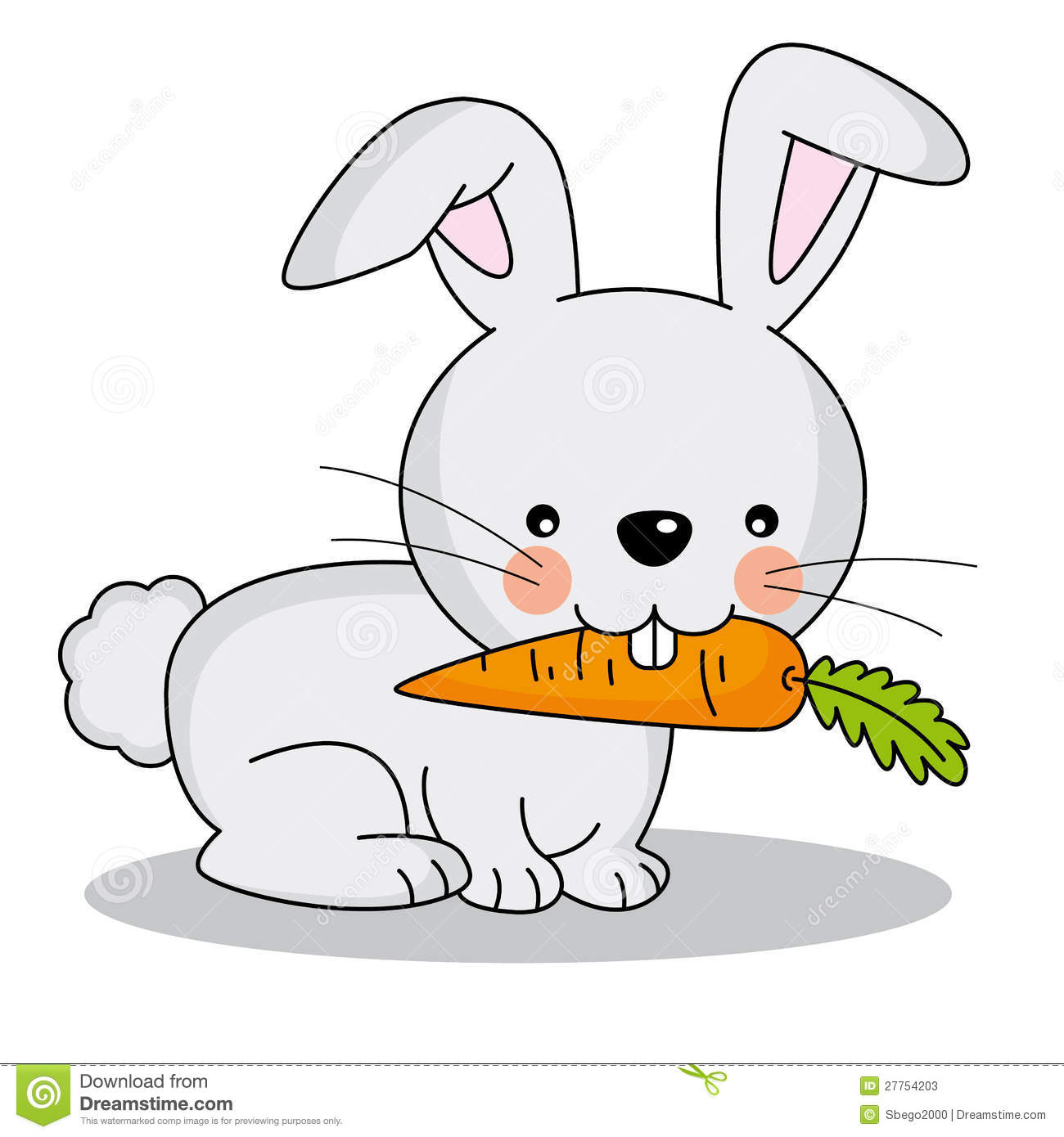 bunny eating carrot clipart