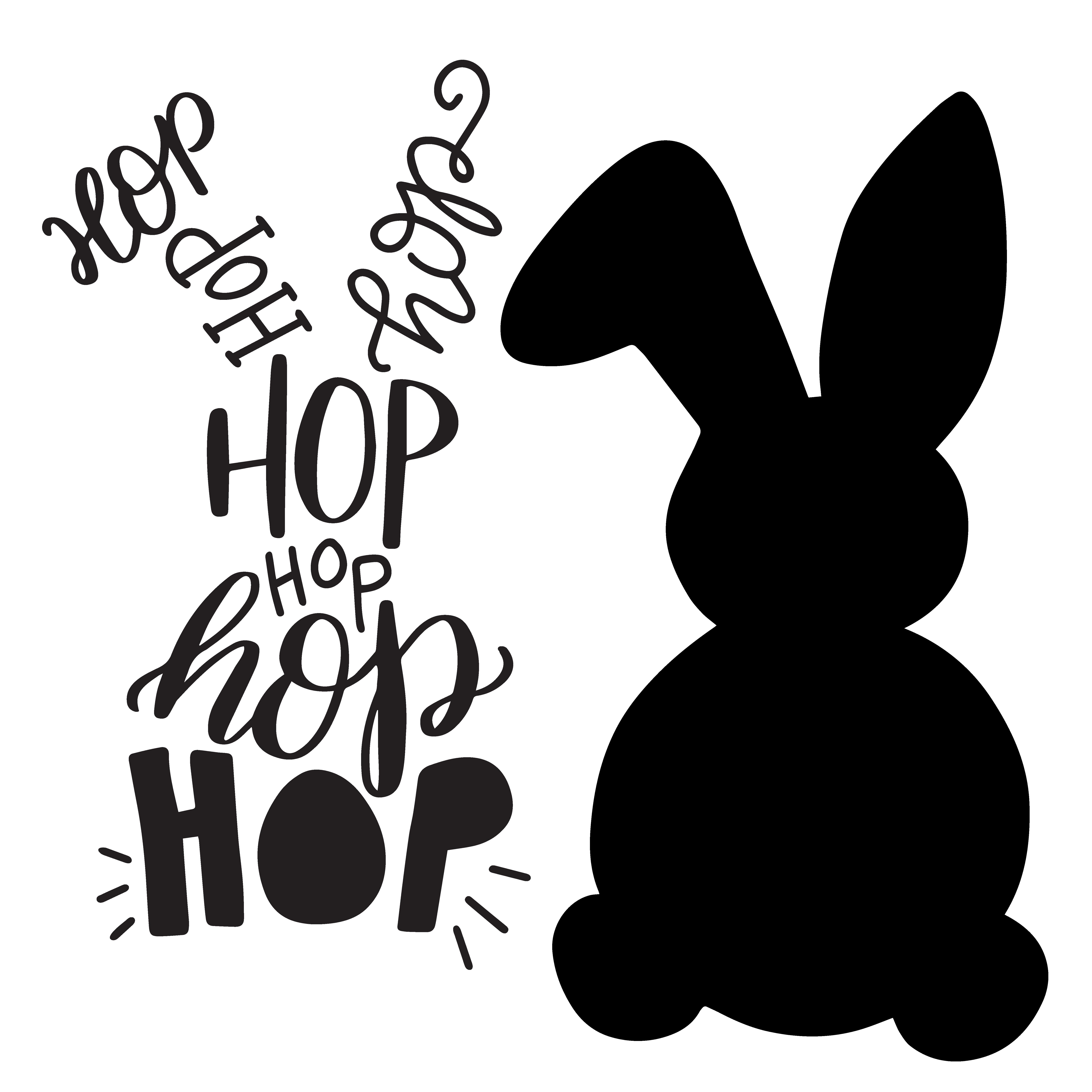 Easter Bunny Silhouette Clip Art.