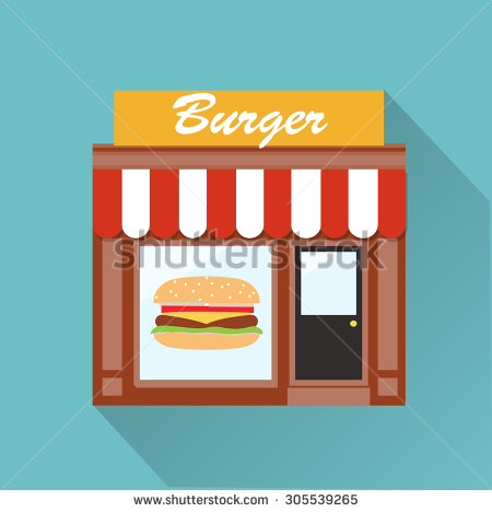 Showing post & media for Cartoon burger shop.