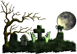 Graveyard at night clipart.