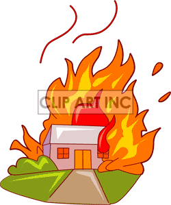 Burning House Clipart.