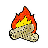 Burning logs clipart.