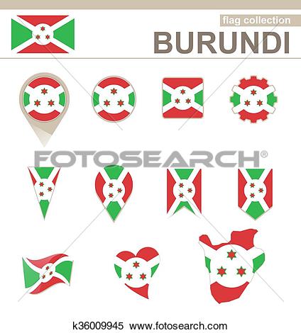 Clipart of Burundi Flag Collection k36009945.