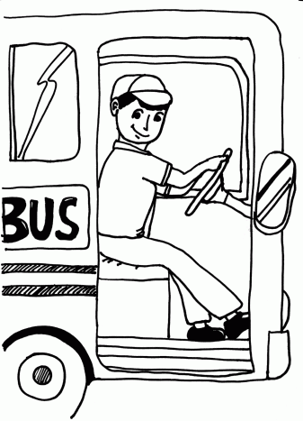 Bus Driver Clipart Black And White.
