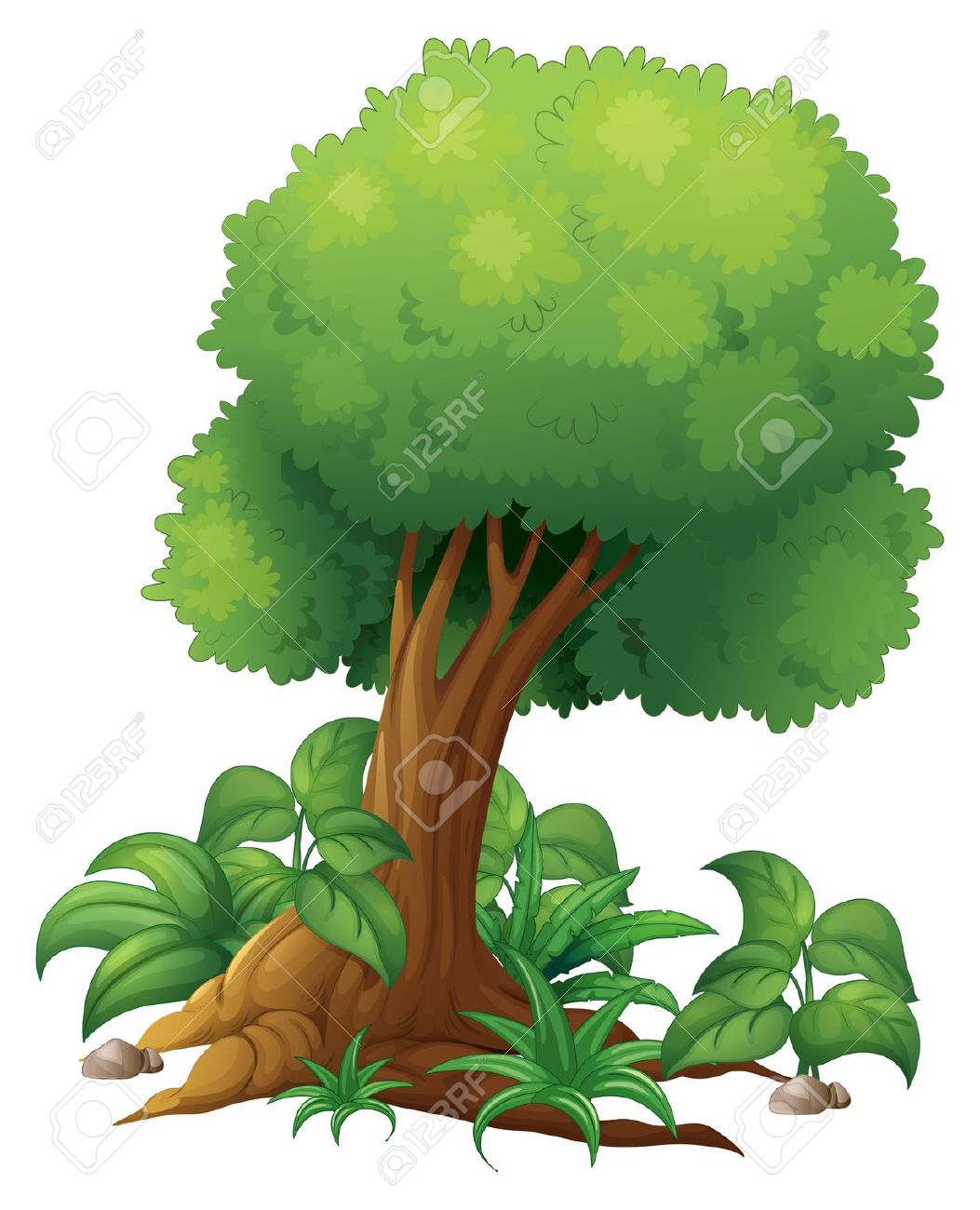 Trees and bushes clipart no background.