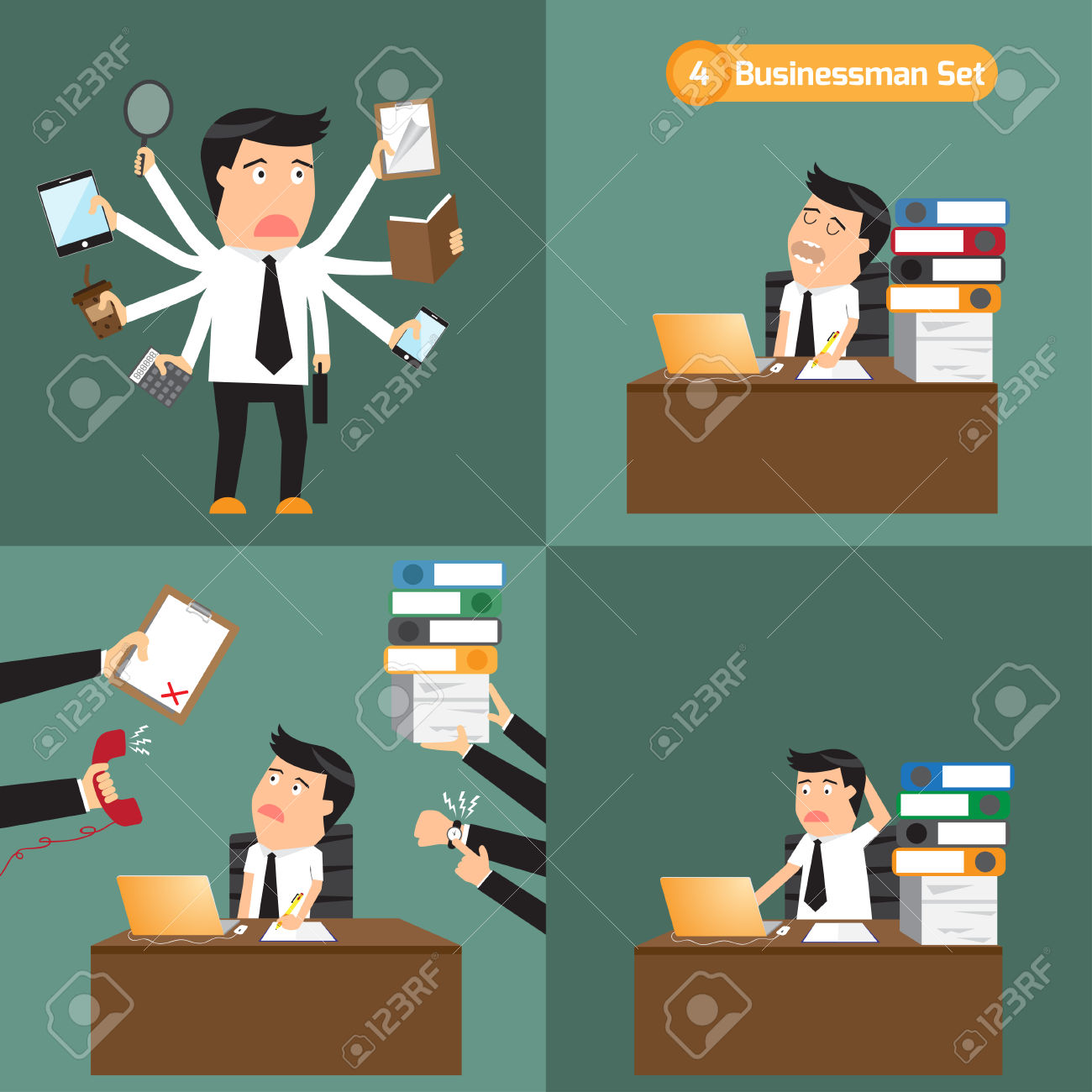 Business sales multi task icon free clipart.