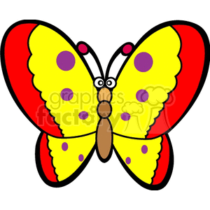 cartoon butterfly clipart. Royalty.