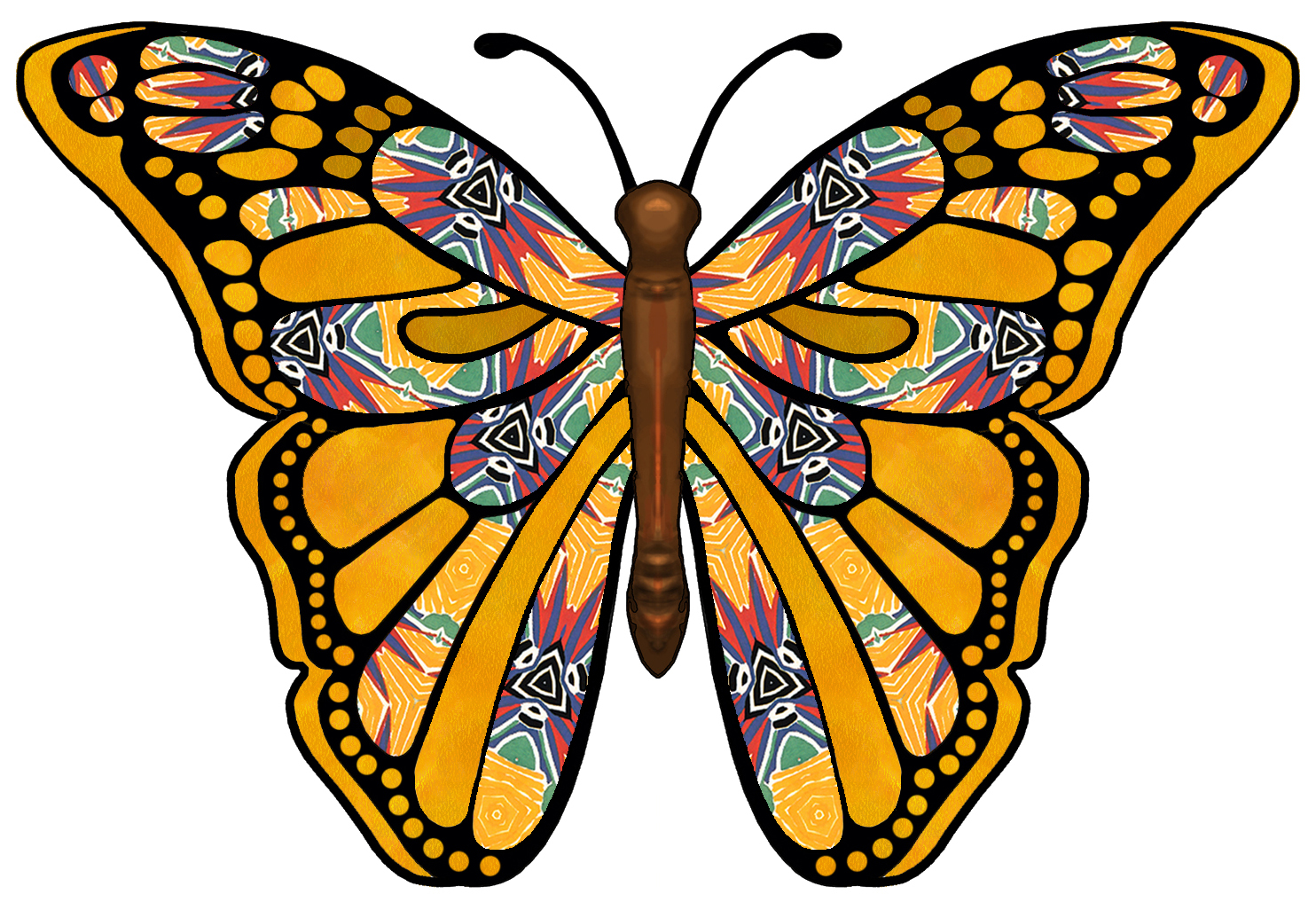 Butterfly art clipart.