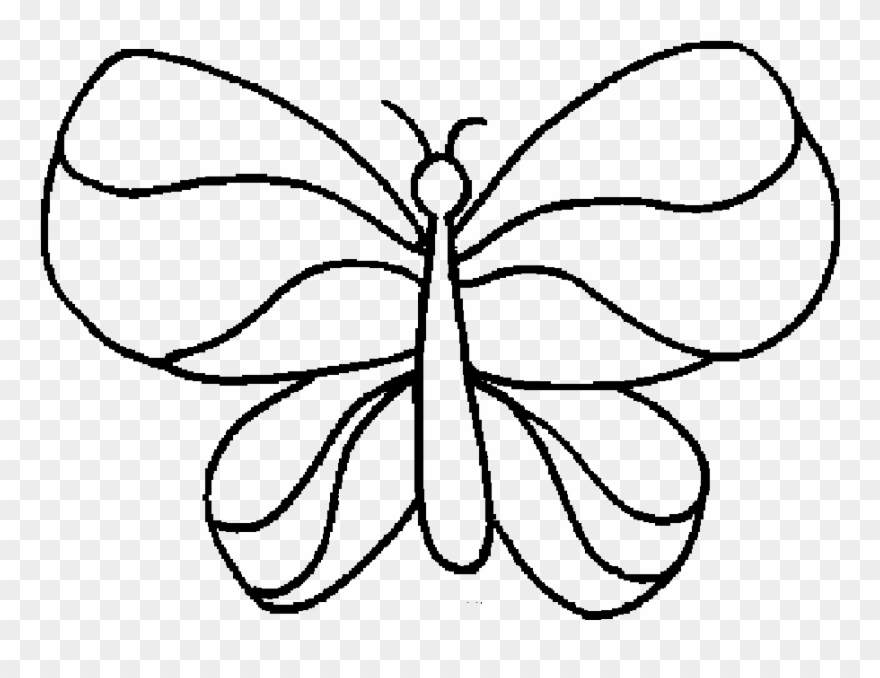 Butterfly With Wings That Simple Coloring Sheet.