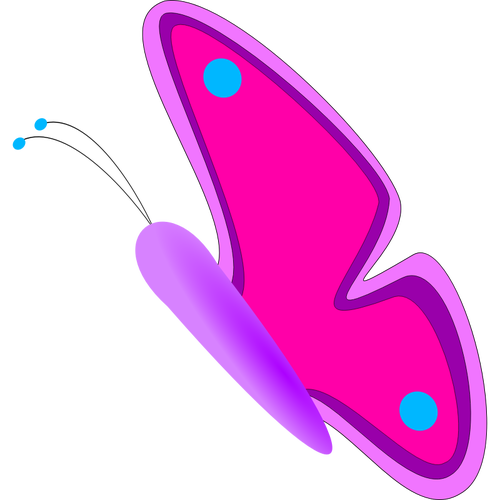Pink butterfly vector clip art.
