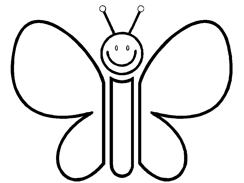 Free Pic Of Butterfly Simple In Black N White For Colouring.