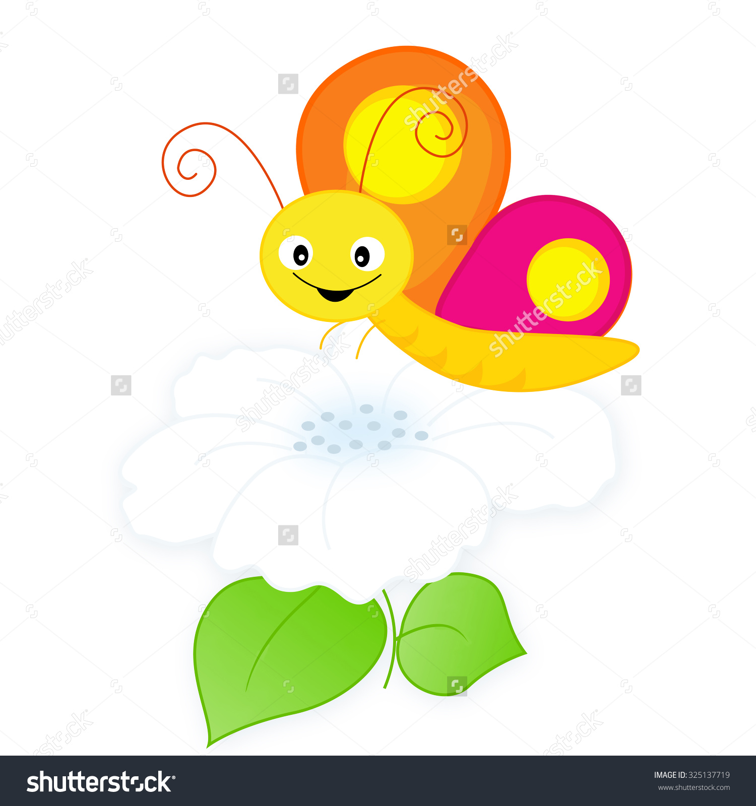 Butterfly On Flower Clipart.
