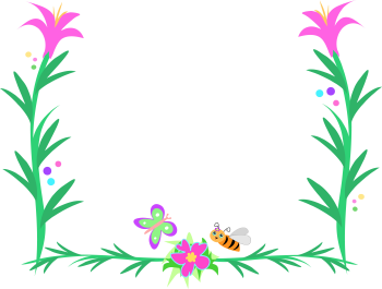 Butterfly flower border free clipart.