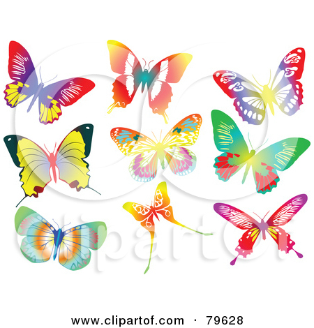 Digital Collage Of Nine Vibrant Butterflies Posters, Art Prints by.