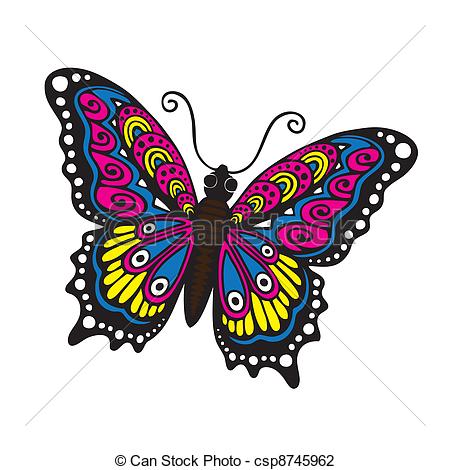Vector Illustration of Fantasy Butterfly.