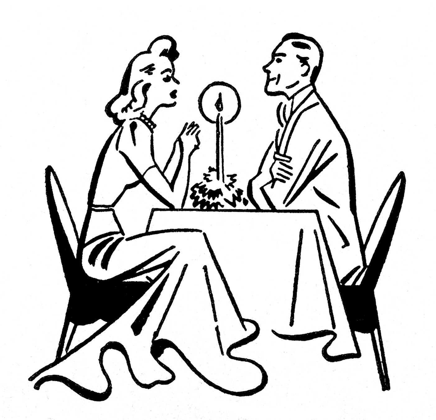 Candlelight dinner clipart free.
