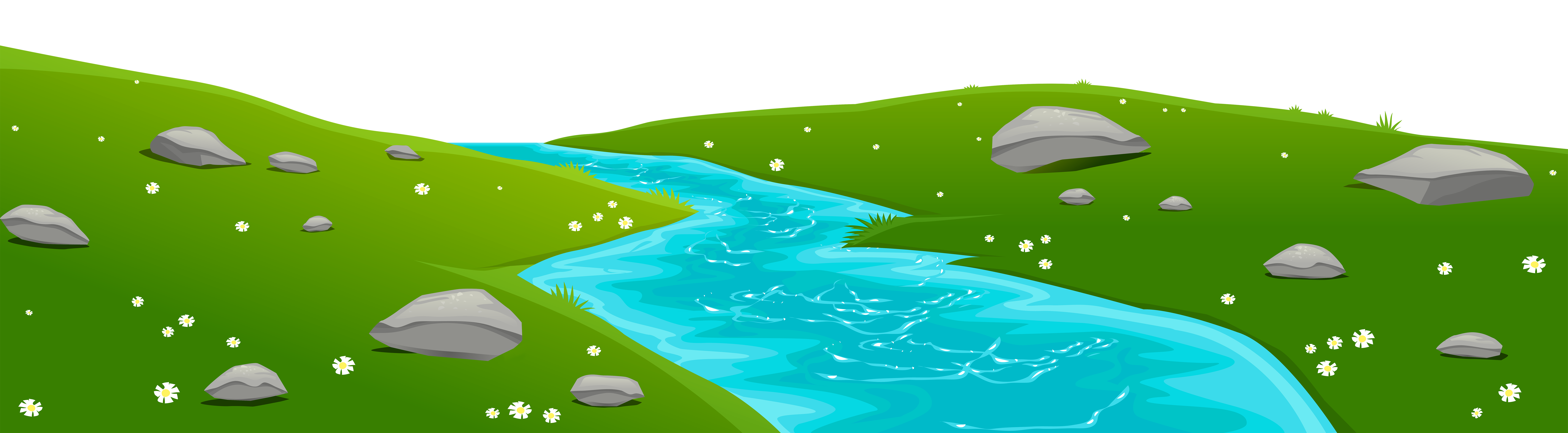 River Ground Cover Transparent PNG Clip Art Image.