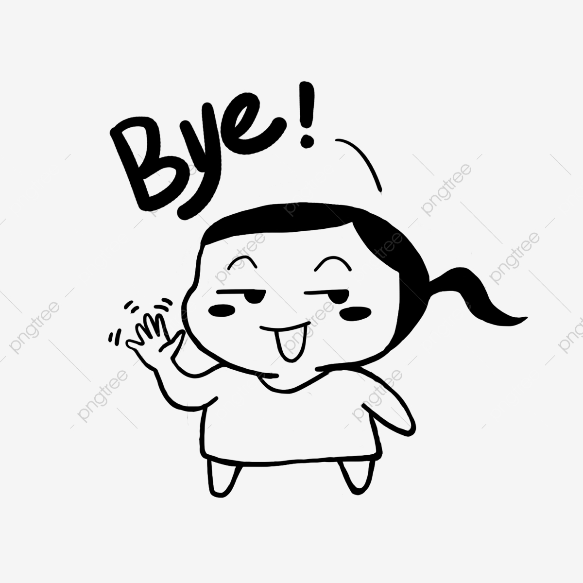 Goodbye Bye Bye Bye Lovely, Cartoon, Funny, Emoticon Package PNG.