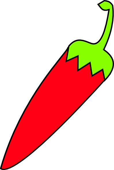 Red Chili With Green Tail Clip Art at Clker.com.