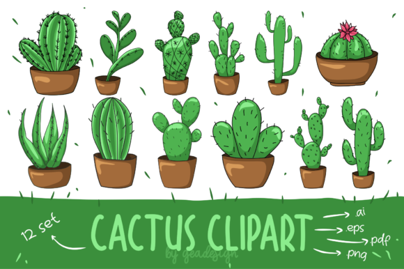 Cactus Clipart Set.