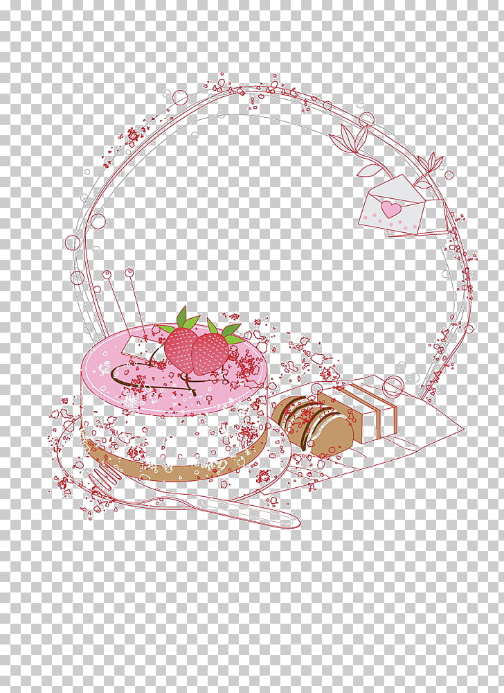 Birthday cake Panna cotta Dessert, Cake Border, strawberry.