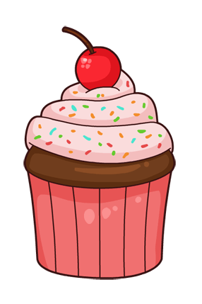 Cartoon Cupcake Pink transparent PNG.