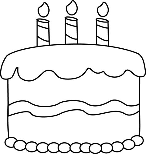 Geburtstagstorte ohne Kerzen - Cake Clipart Black AnD White No CanDles 12