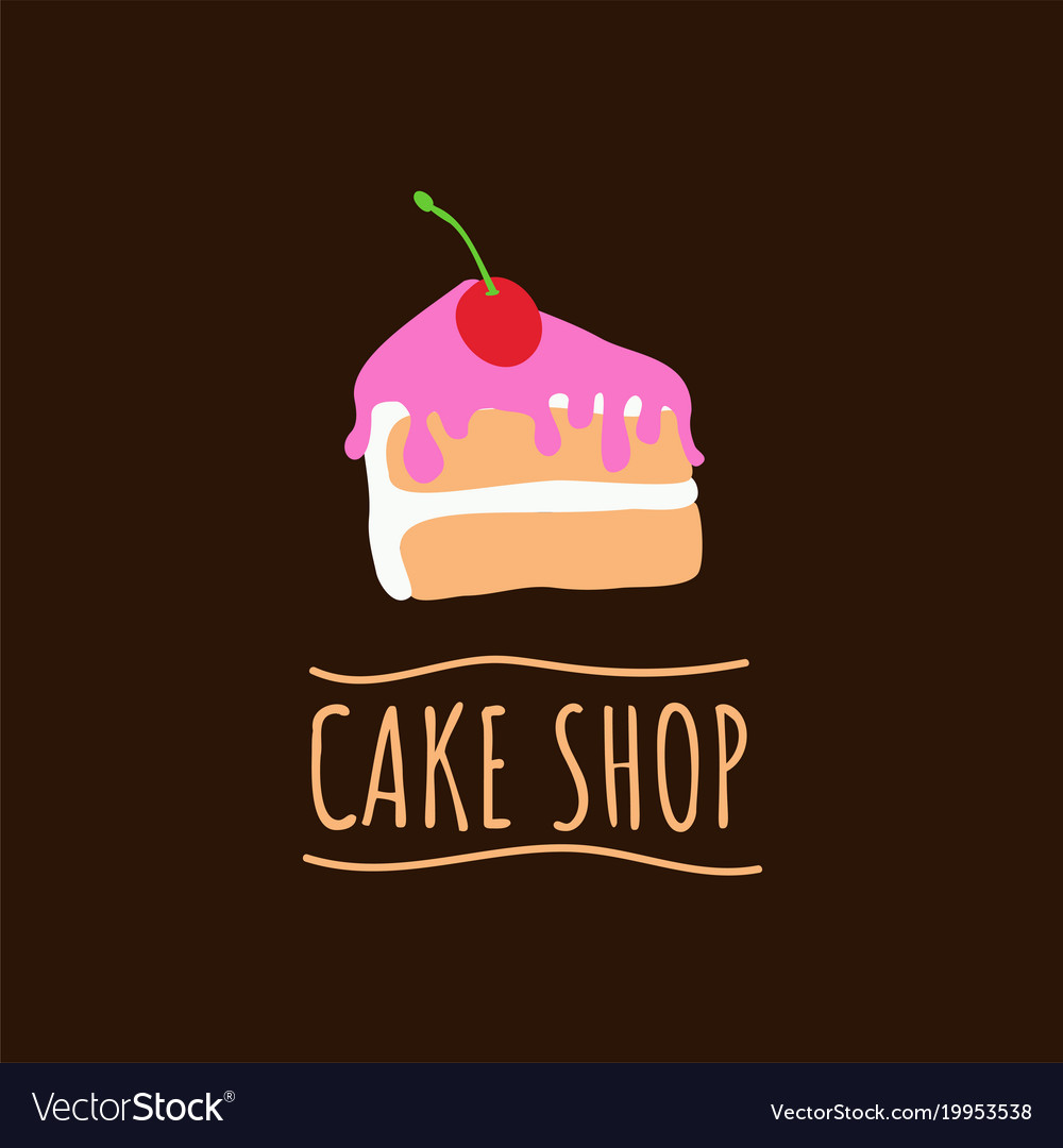Cake shop logo baking and bakery house emblem.