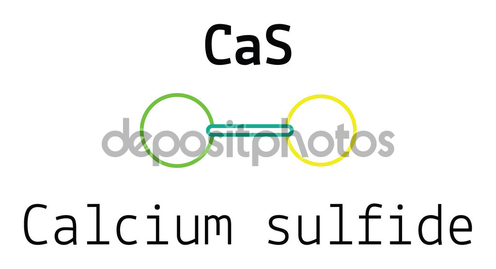 CaS calcium sulfide molecule — Stock Vector © MariaShmitt #101655720.