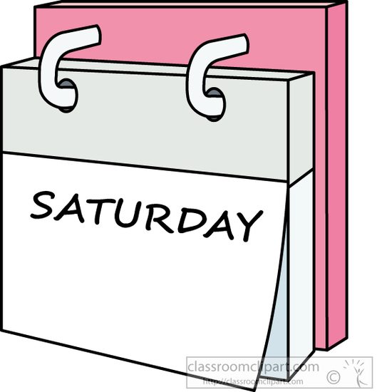 Saturday Word Circled Wall Calendar Weekend, Saturday Free Clipart.