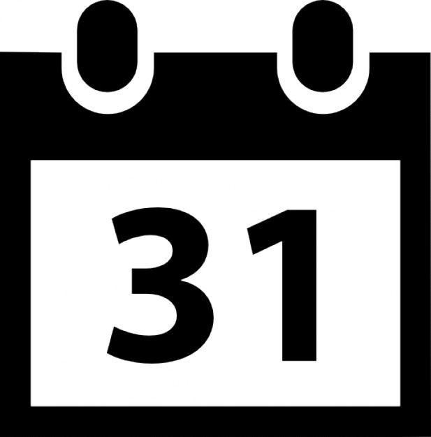 Calendar 31th vector Icons.