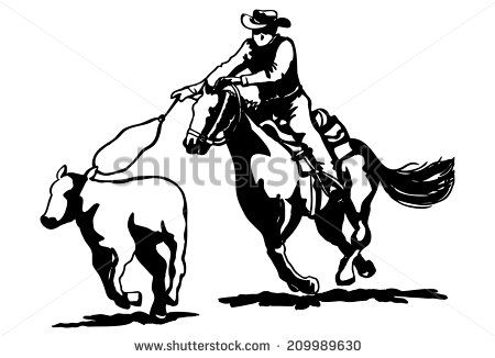 Calf Roping Clipart.