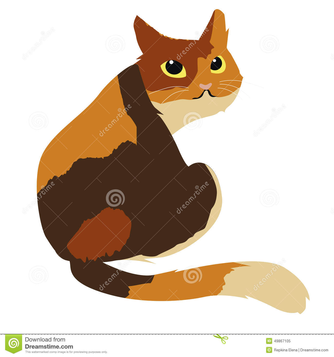 Cute Calico Cat Vector Illustration Stock Vector. Cute Calico Cat Vector Illustration Stock Vector.