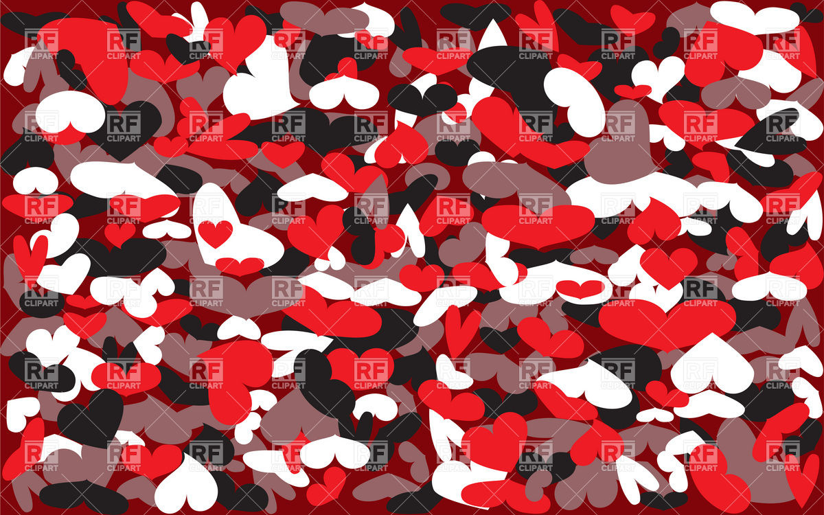 Heart camouflage pattern Stock Vector Image.