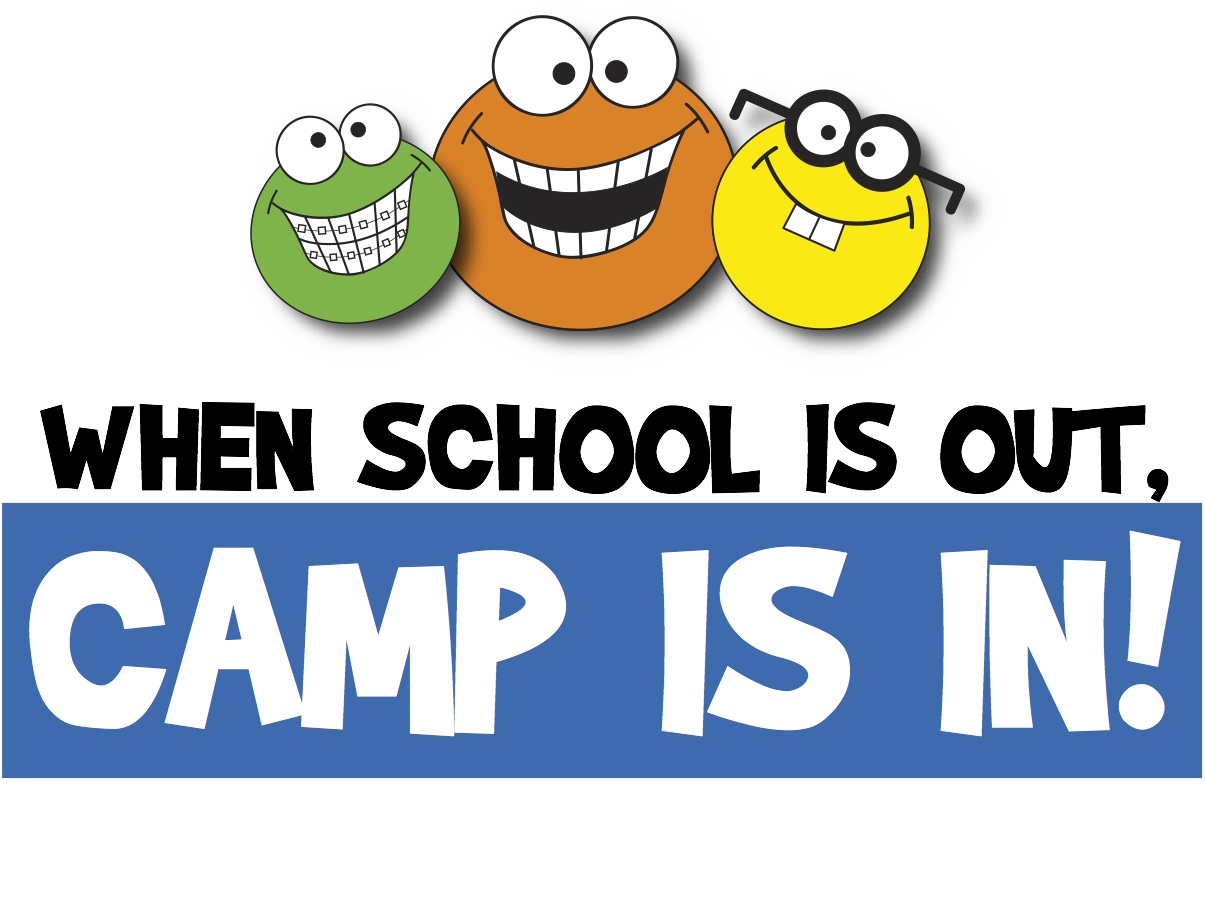 Summer camp day camp cartoon clipart.